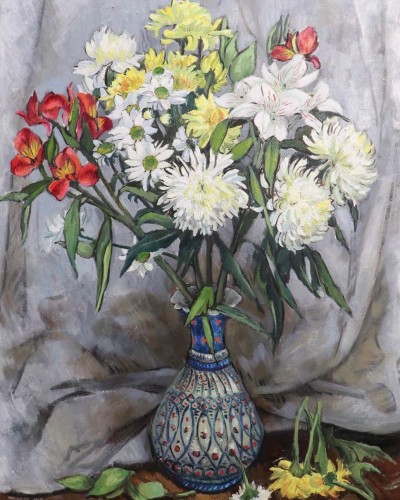 Букет в вазе с хризантемами